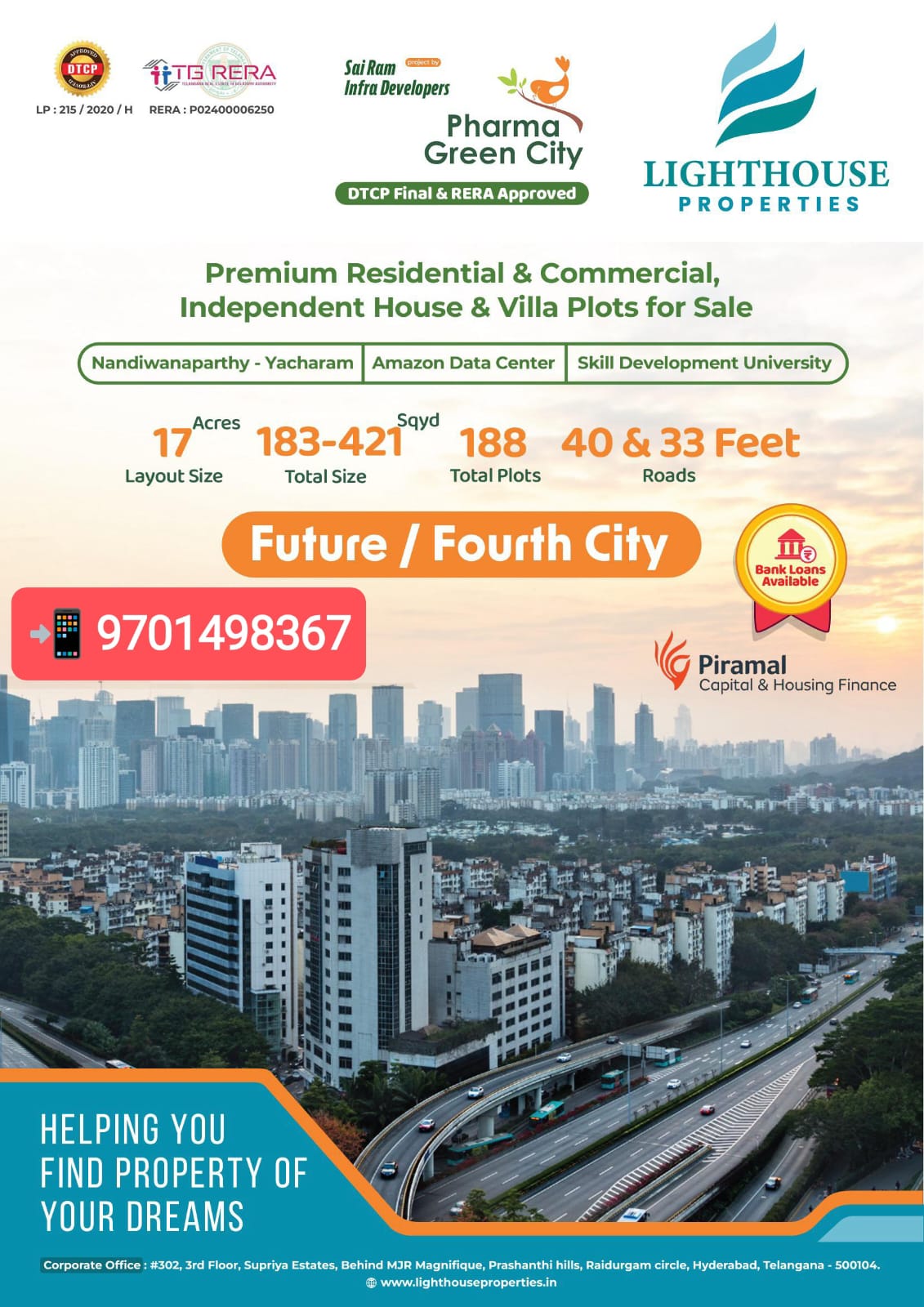 Pharma green city plots near Future city Hyderabad - 9701498367